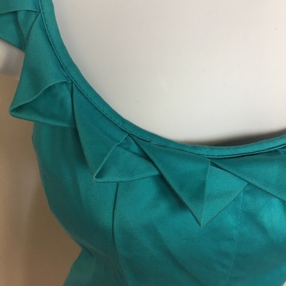 Vintage Unique retro blue sleeveless dress. Size 6 - Picture 2 of 8